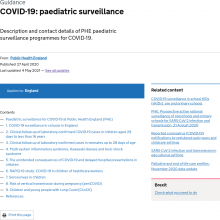 COVID-19: paediatric surveillance